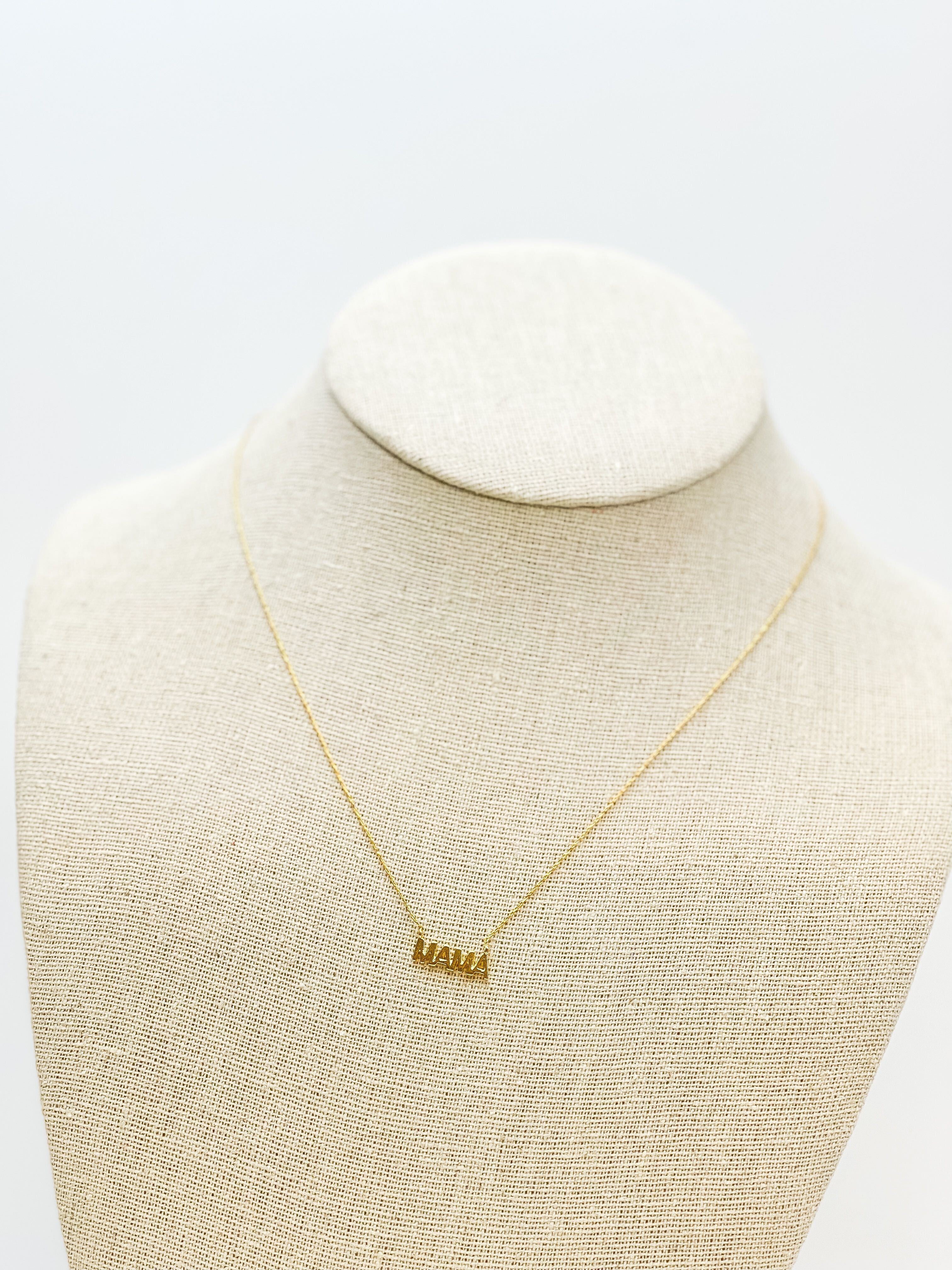 'MAMA' Gold Pendant Necklace
