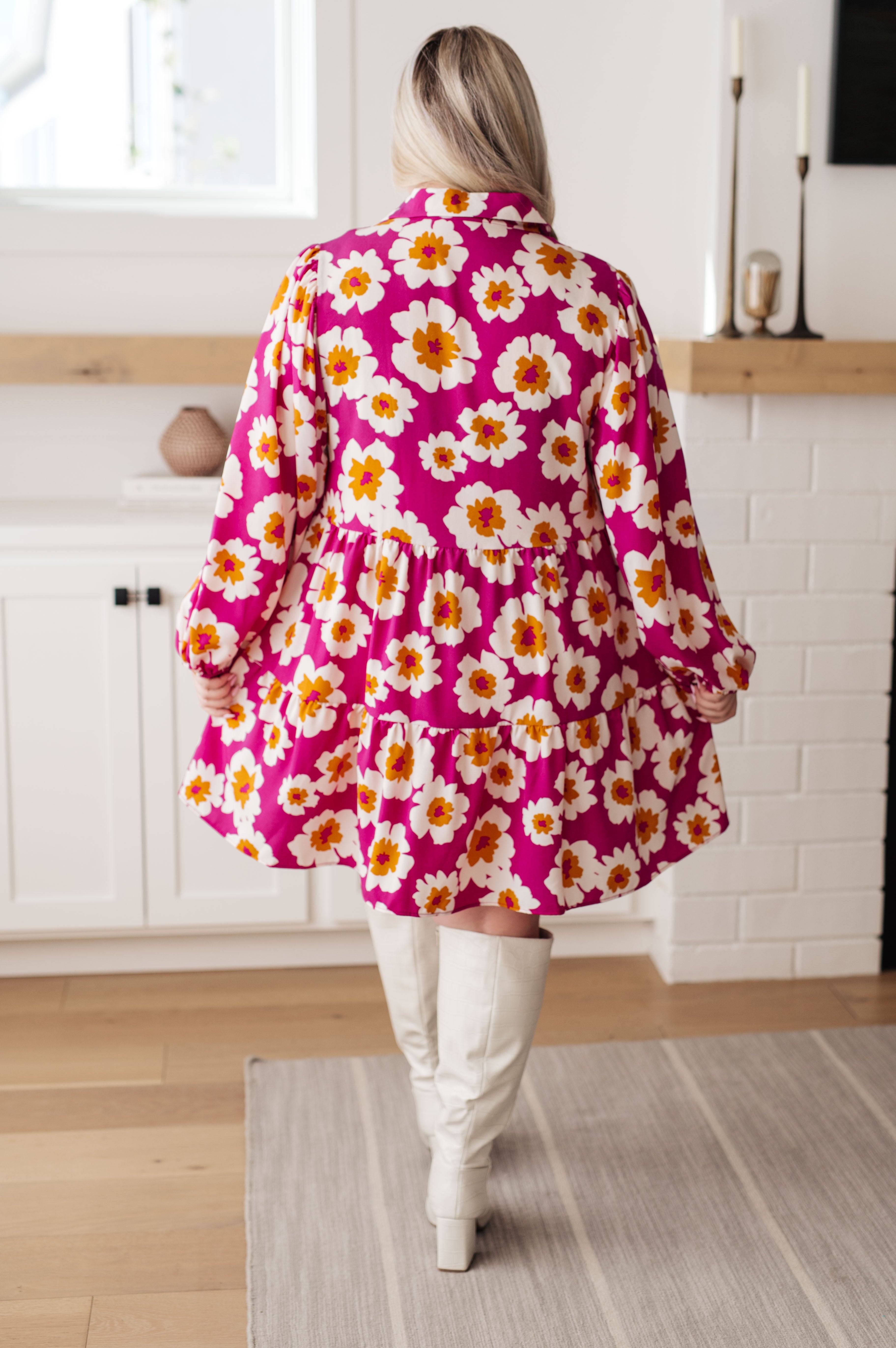 Magnificently Mod Floral Shirt Dress - 4/23