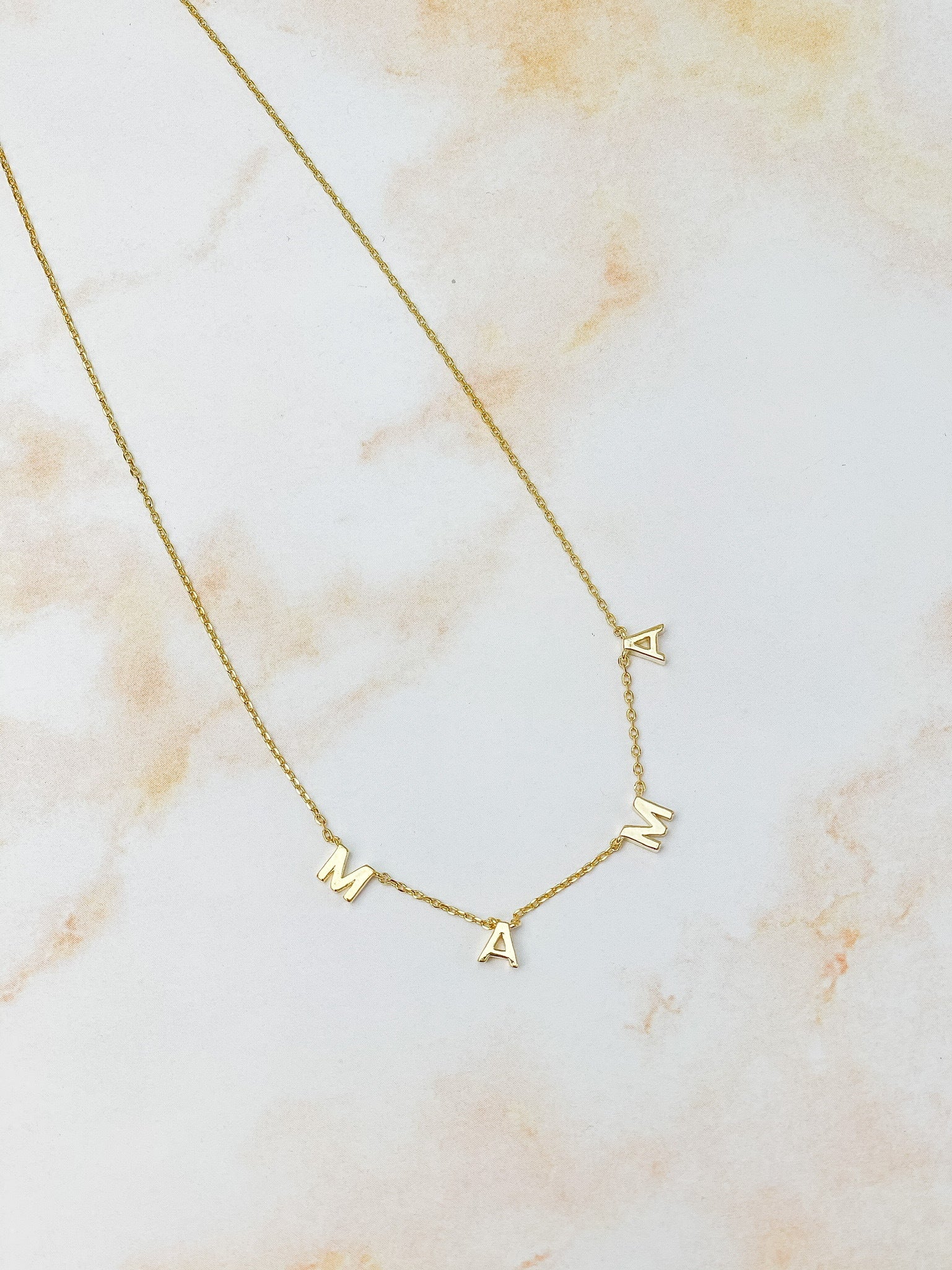 'Mama' Sentiment Chain Necklace - Gold