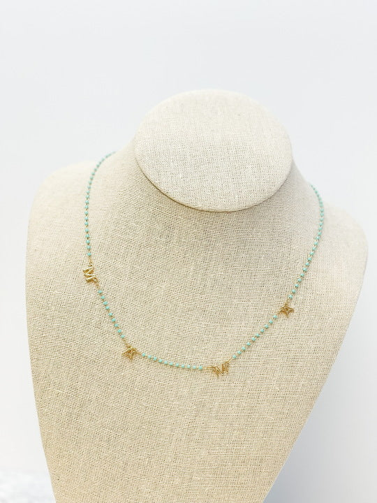 'Mama' Chain Necklace - Turquoise