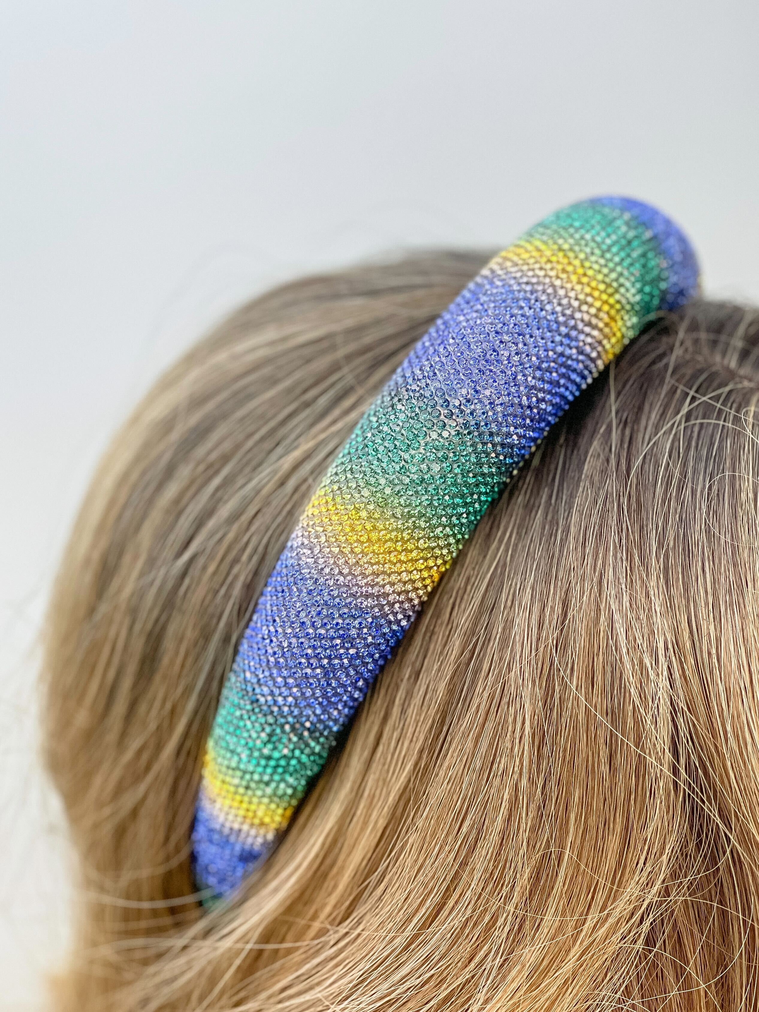 Mardi Gras Padded Rhinestone Headband - Gradient