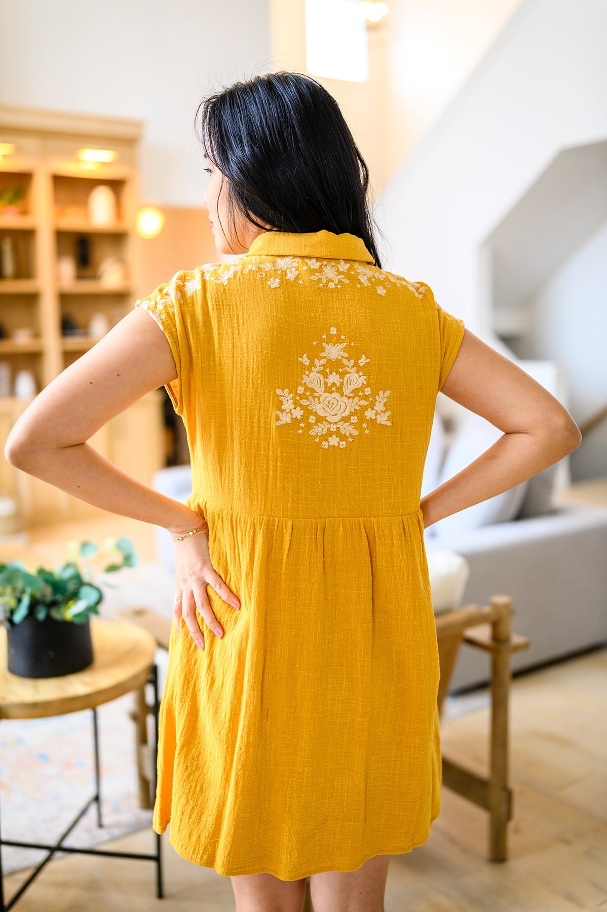 DOORBUSTER: Marigold Embroidered Dress (Ships in 1-2 Weeks)