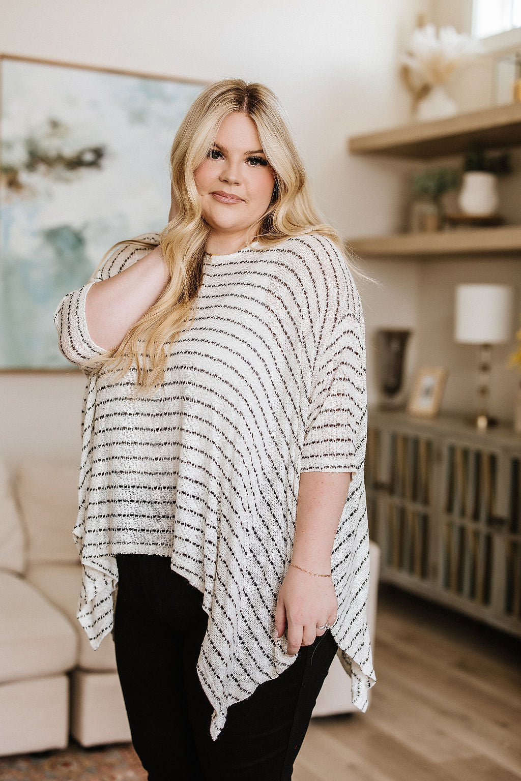 Meyers Striped High Low Boxy Top (Ships in 1-2 Weeks)