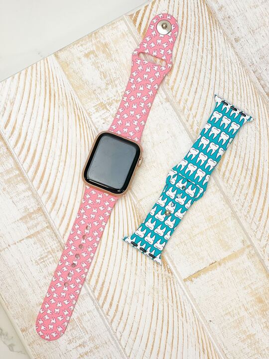 Molar Printed Silicone Smart Watch Band - Pink