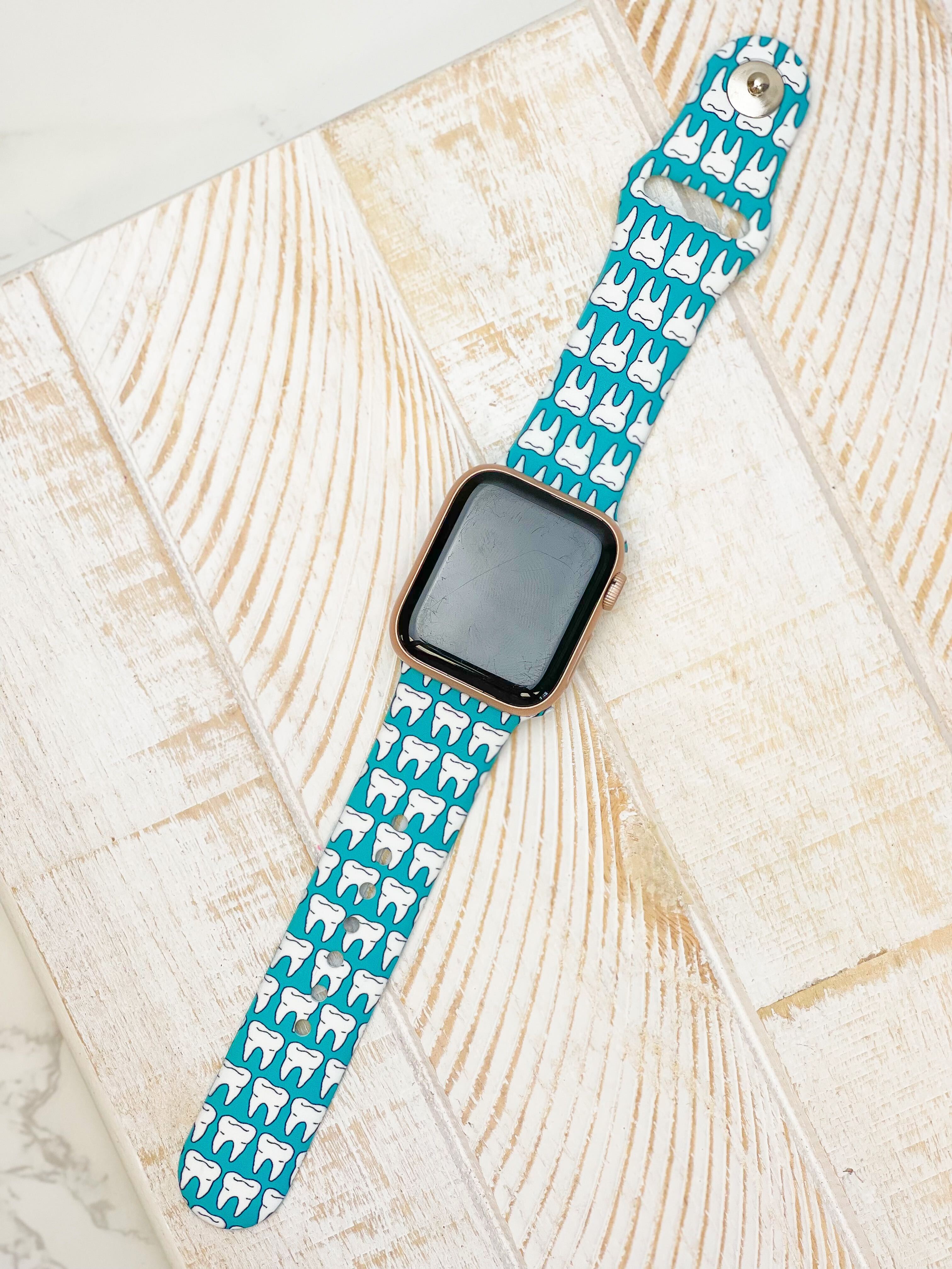 Molar Printed Silicone Smart Watch Band - Blue