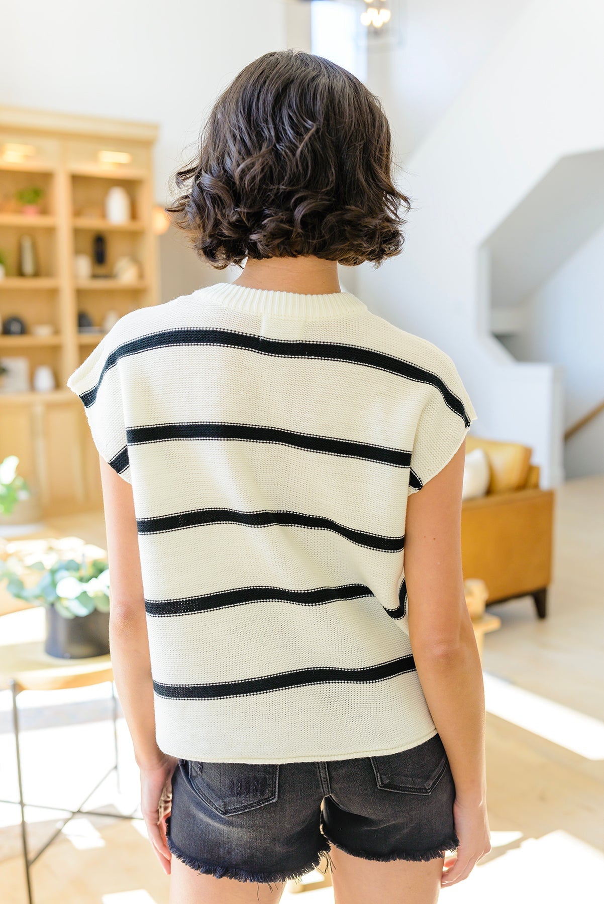 More or Less Striped Sleeveless Sweater (Ships in 1-2 Weeks)