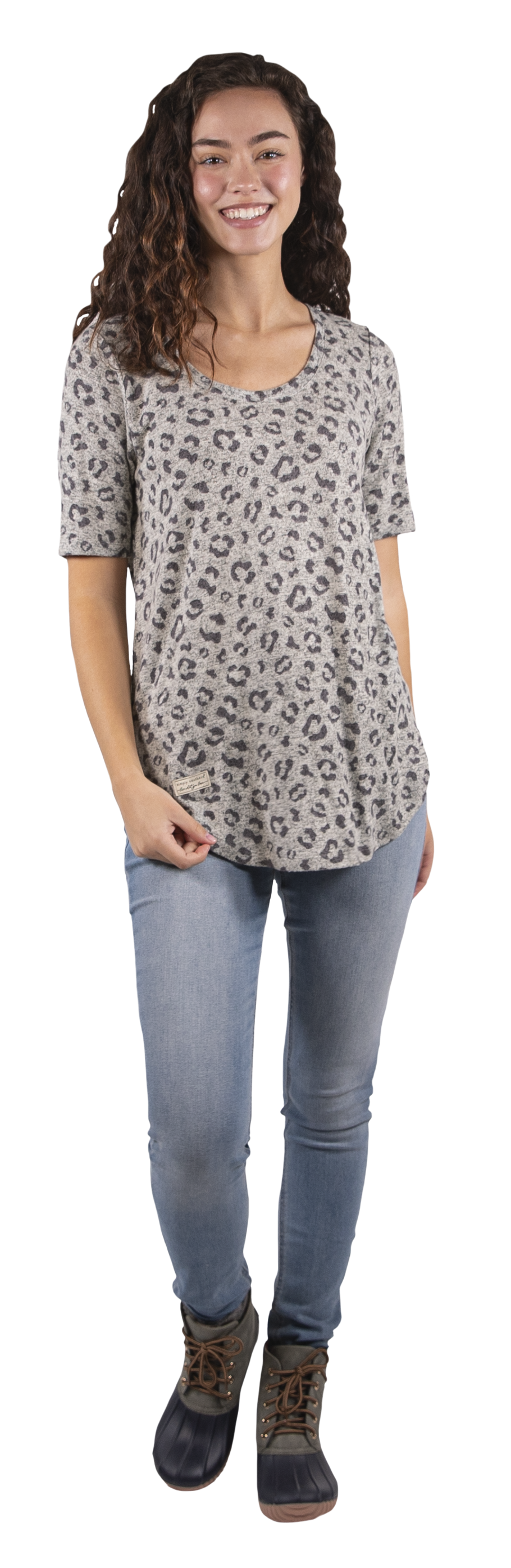 Leopard Knit Scoop Top by Simply Southern