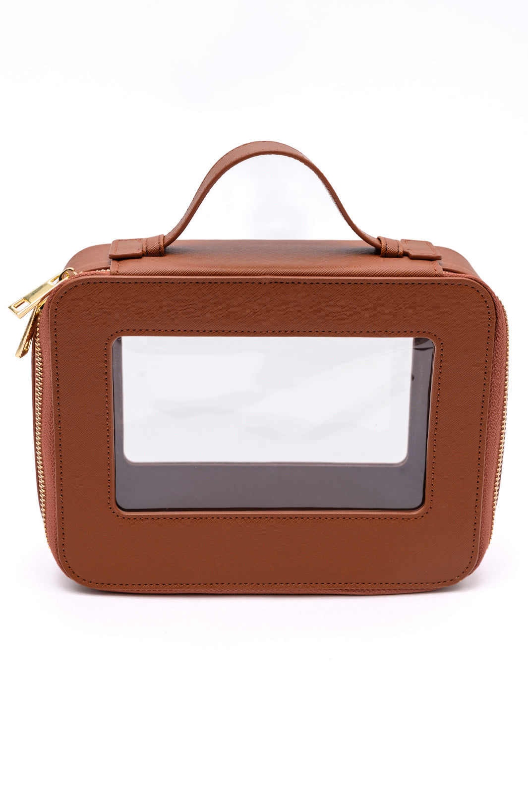 PU Leather Travel Cosmetic Case in Camel - 2/23