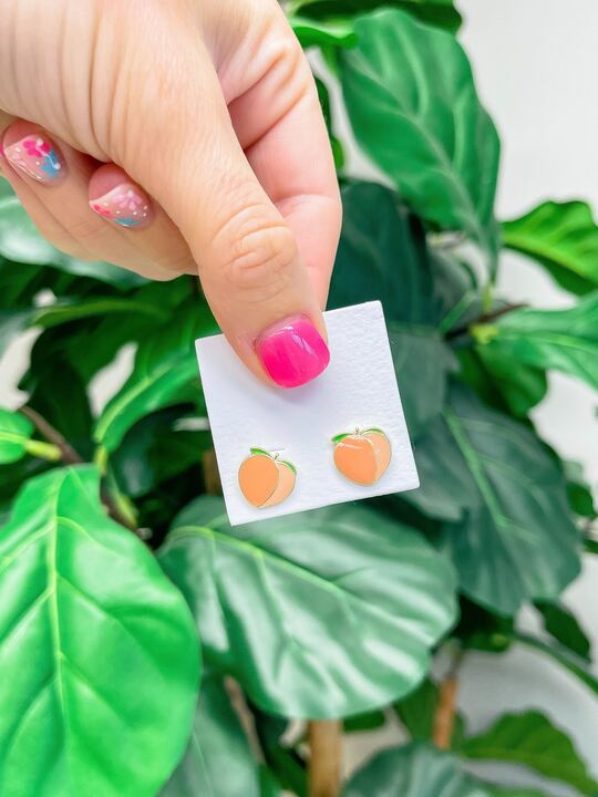 Peach Signature Enamel Studs by Prep Obsessed