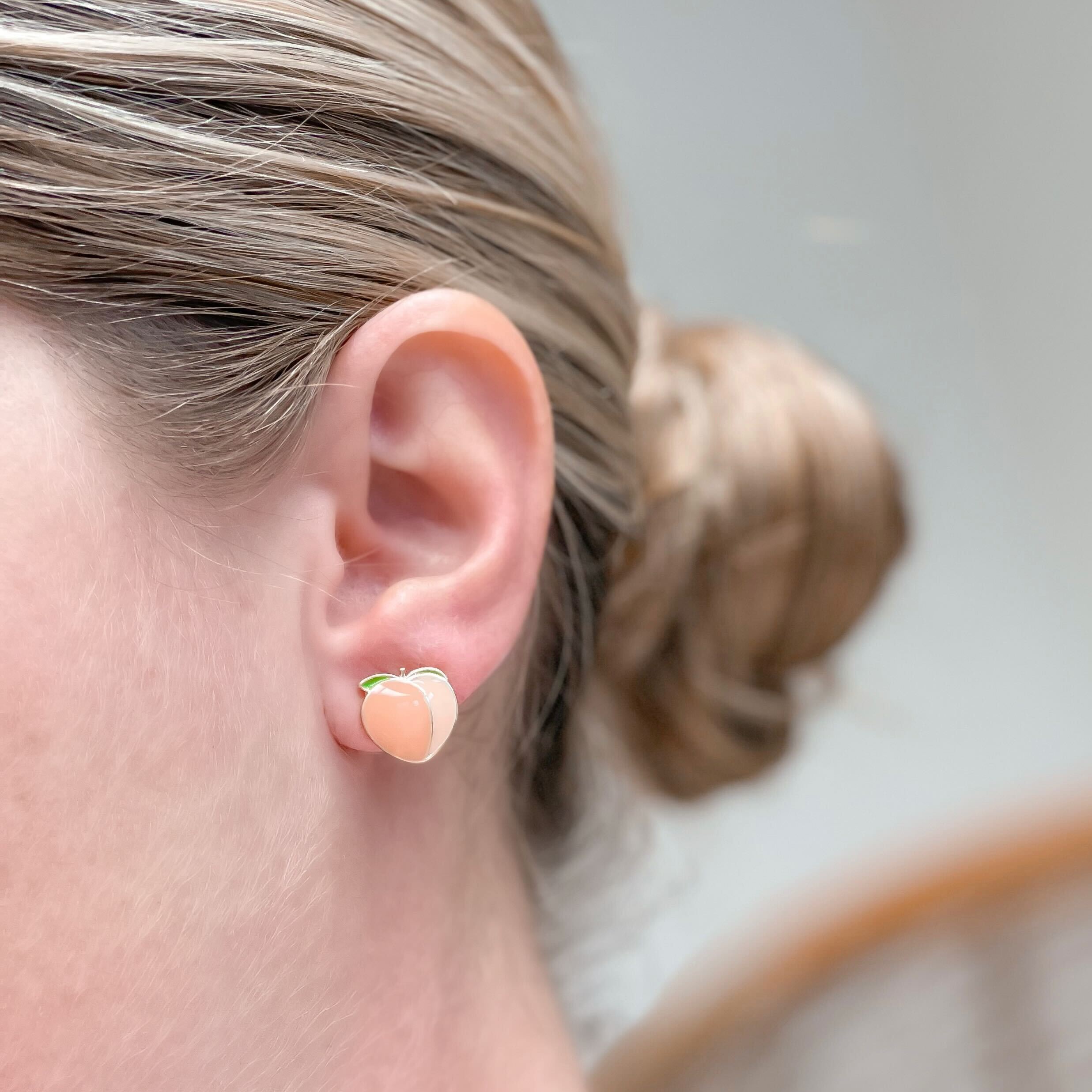 Peach Signature Enamel Studs by Prep Obsessed