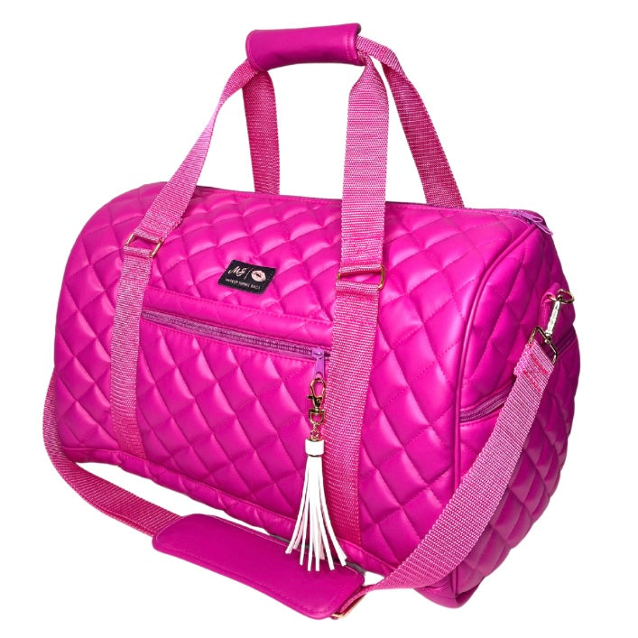 Live Takeover: Quilted Hot Fuchsia Duffel by Makeup Junkie (Ships in 4-5 weeks)