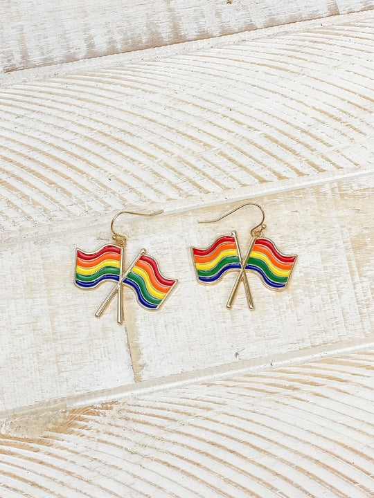 Rainbow Flag Dangle Earrings