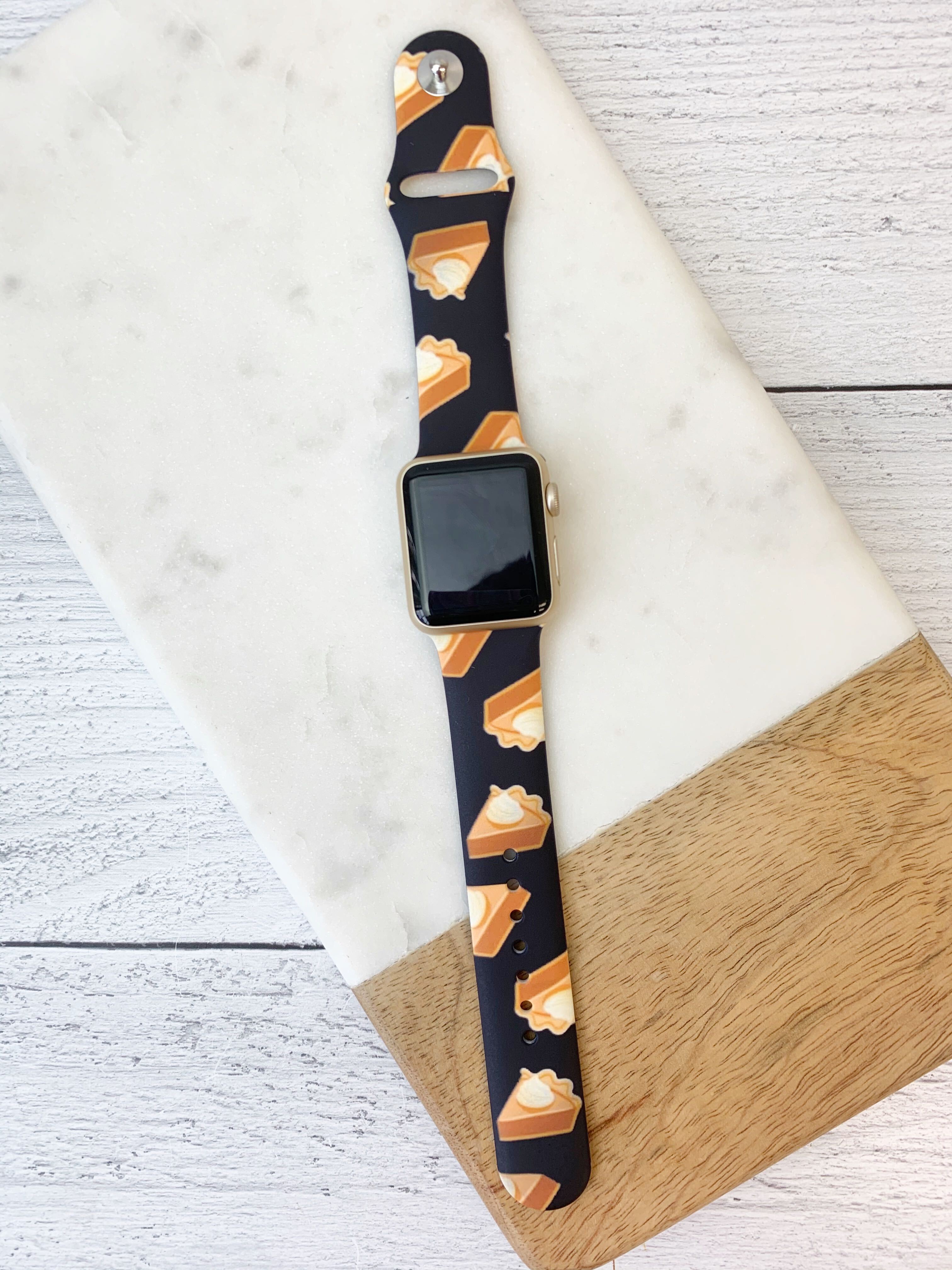 Pumpkin Pie Printed Silicone Watch Band - M/L