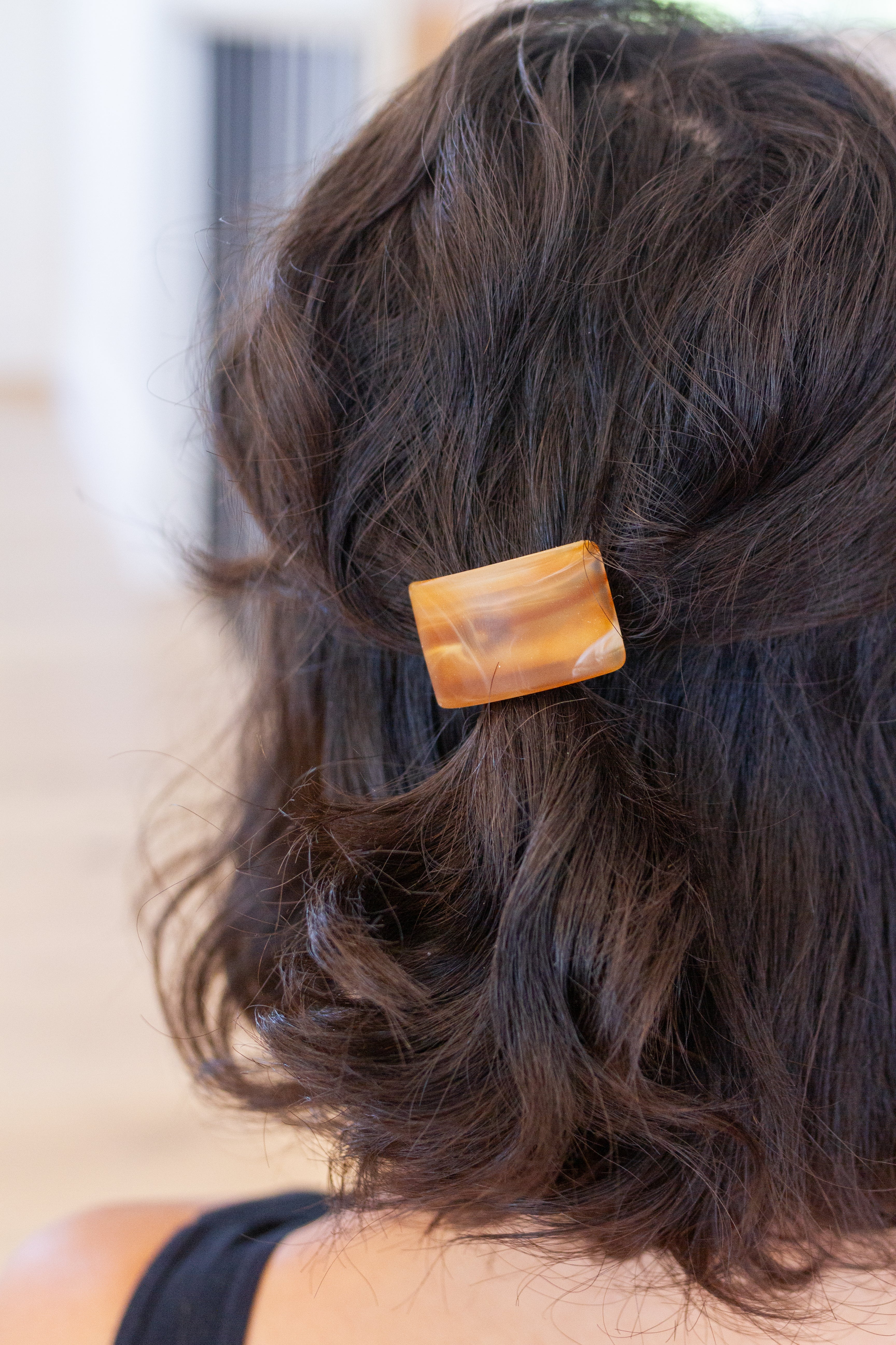 Rectangle Cuff Hair Tie Elastic in Amber (Ships in 1-2 Weeks) - 2/23