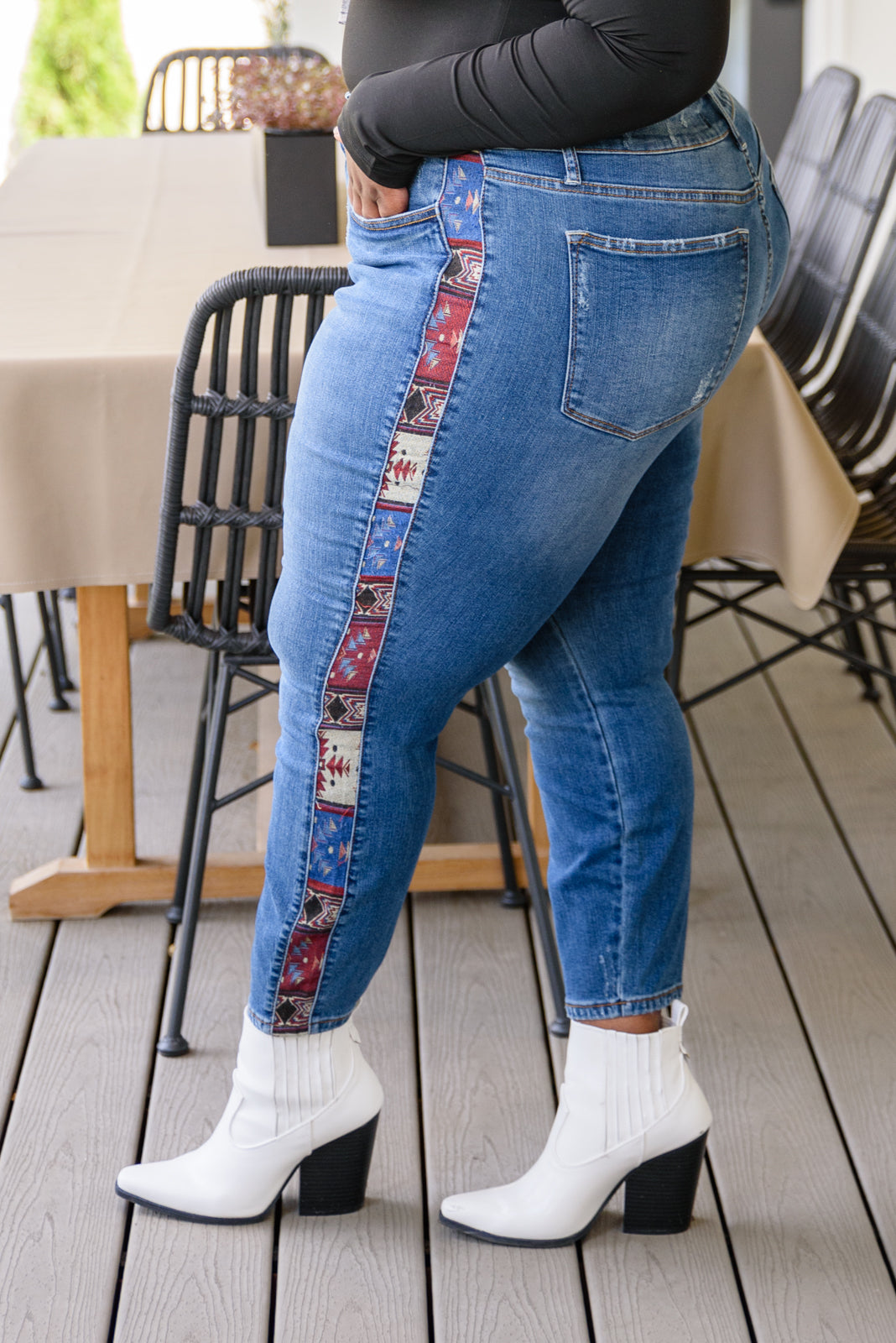 Rio Western Print Relaxed Jeans by Judy Blue