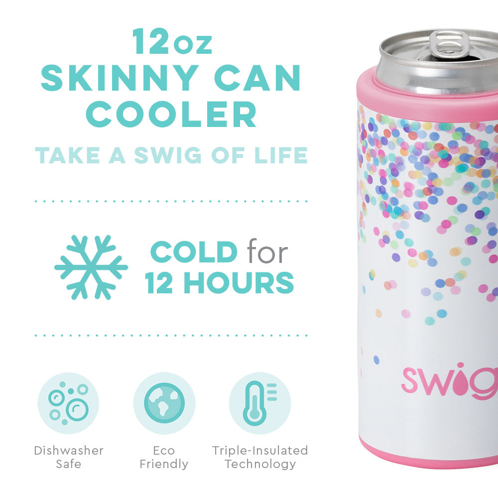 Confetti 12 oz Skinny Can Cooler by Swig