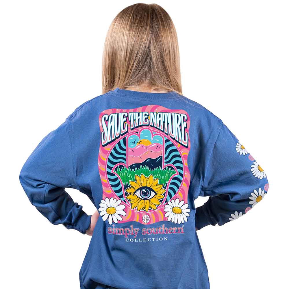 Youth 'Save The Nature' Daisy Hamsa Long Sleeve Tee by Simply Southern
