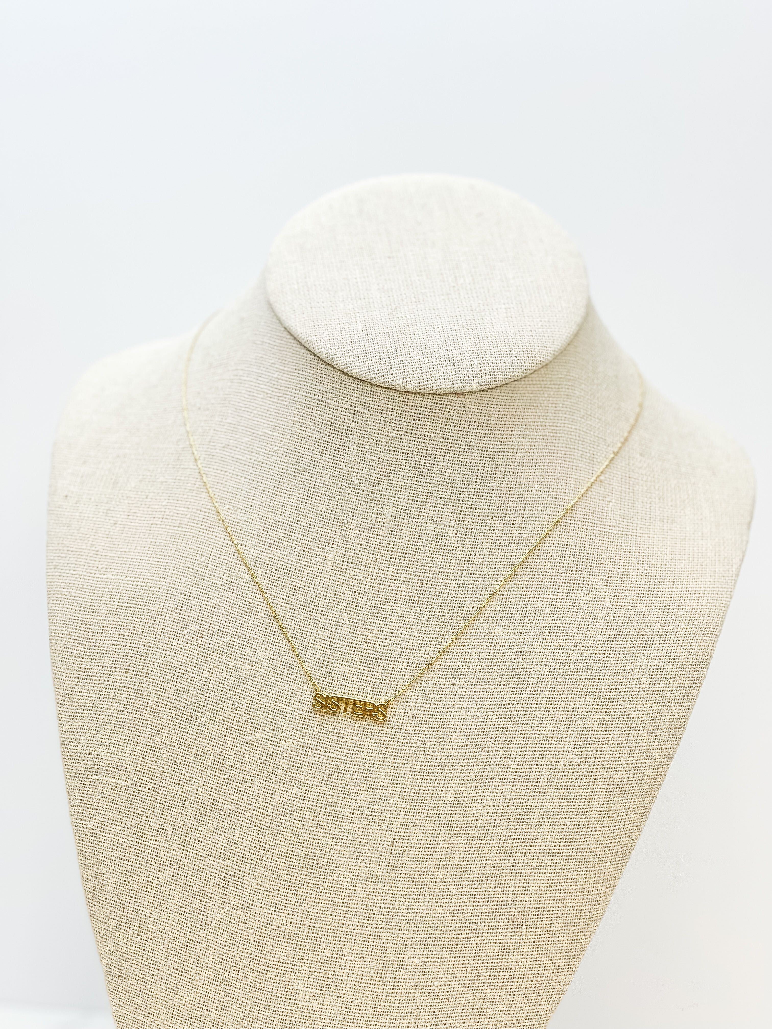 'Sisters' Gold Pendant Necklace