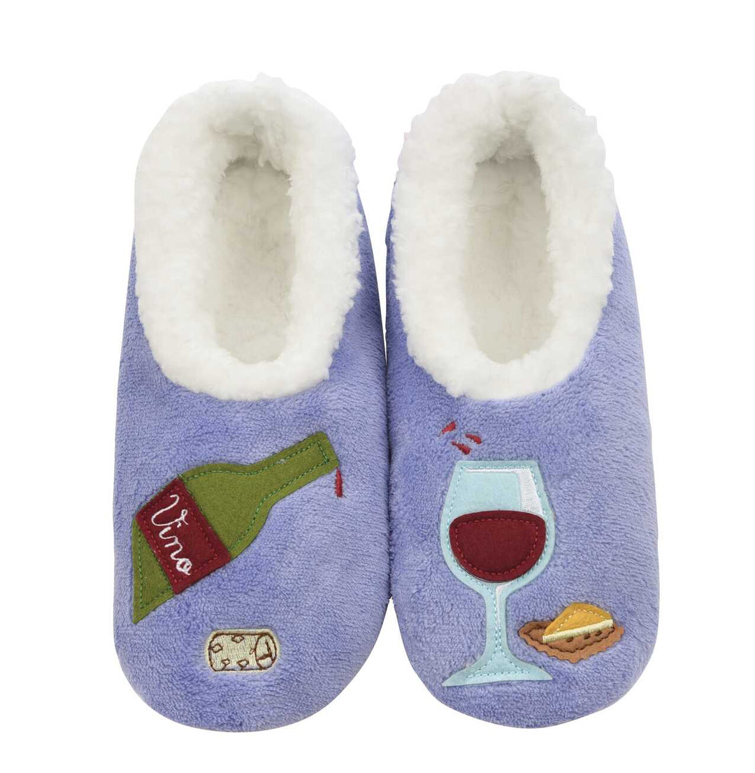 Snoozies! Slippers - Lavender Wine O'Clock