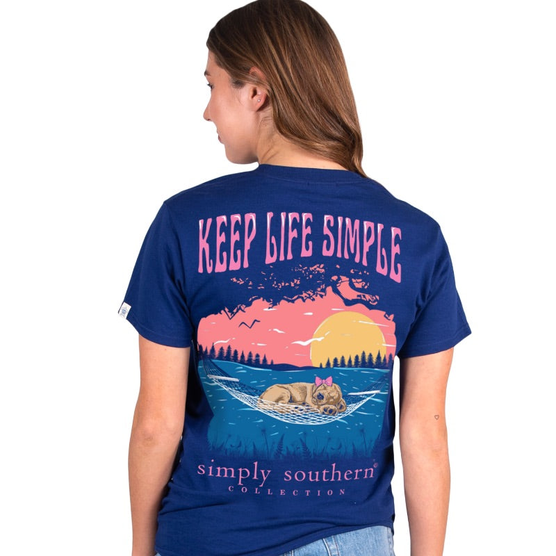'Keep Life Simple' Hammock Dog Short Sleeve Tee by Simply Southern