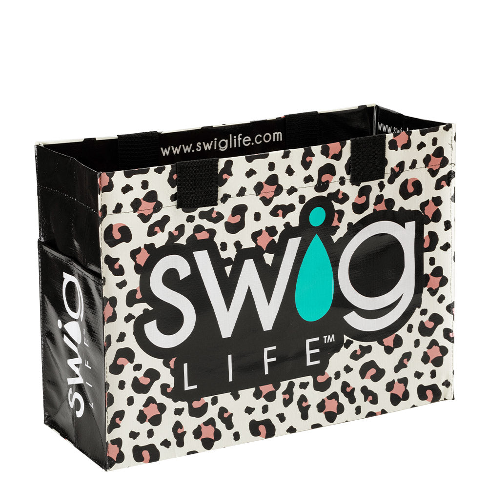Luxy Leopard Logo Laminated Tote Bag by Swig