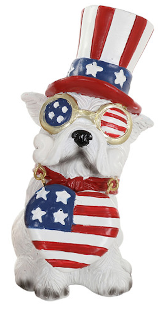 Patriotic Dog Figurine