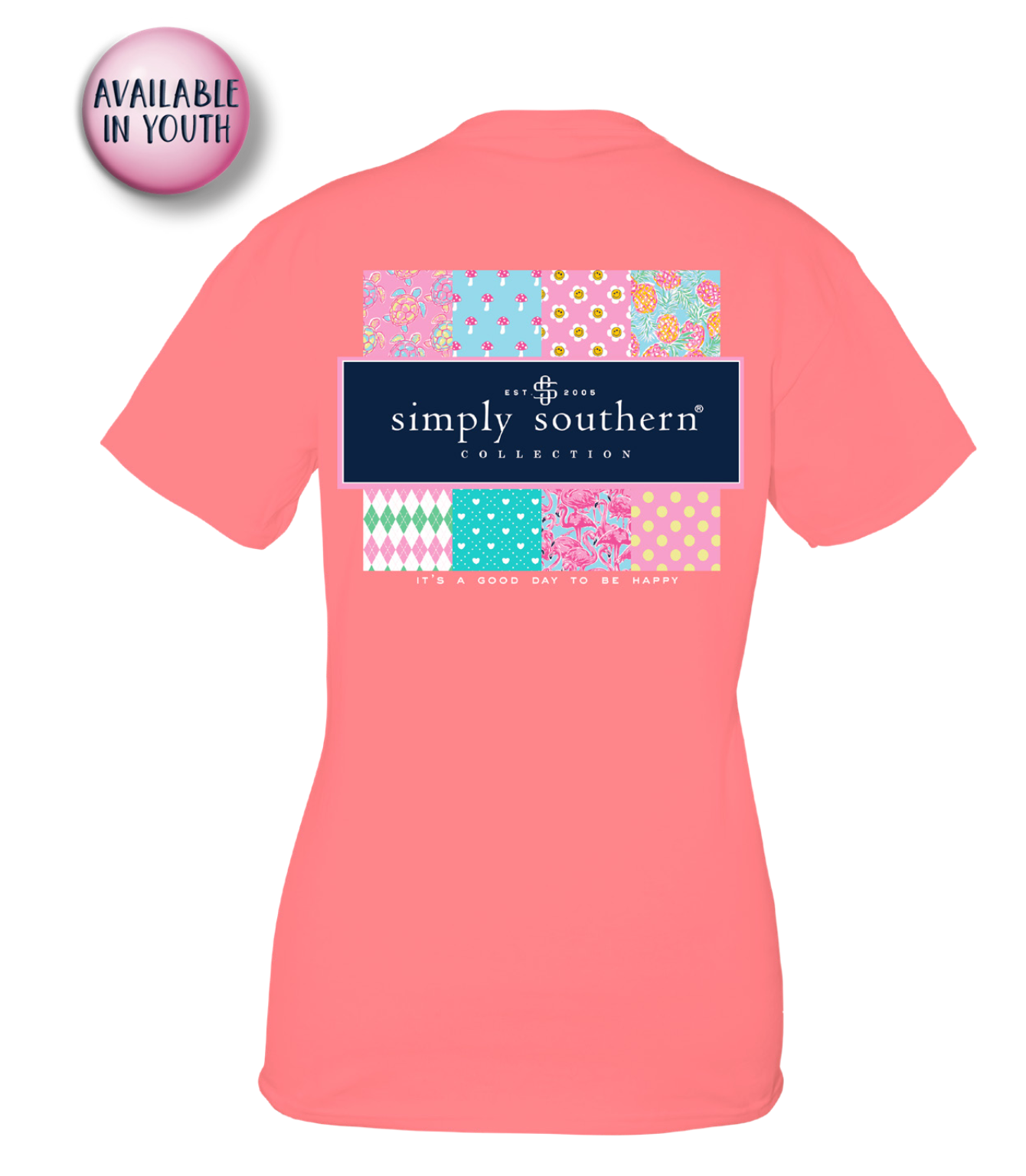 Youth Pattern Patchwork Short Sleeve Tee by Simply Southern