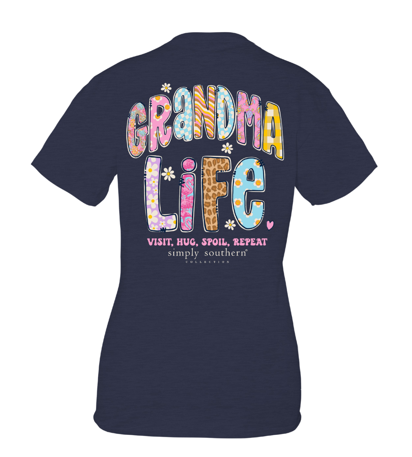 'Visit, Hug, Spoil, Repeat' Grandma Short Sleeve Tee by Simply Southern