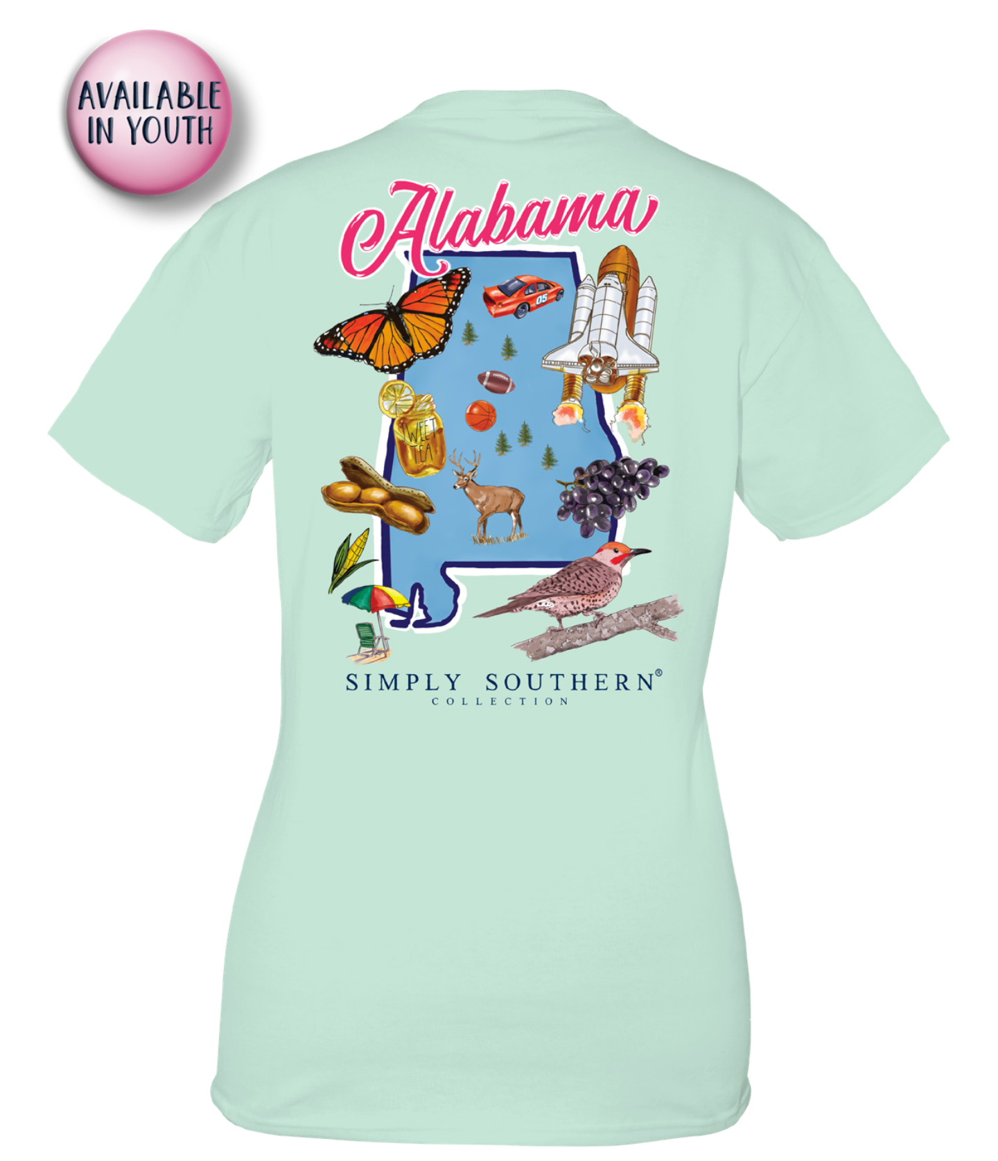 Youth Alabama State Short Sleeve Tee by Simply Southern