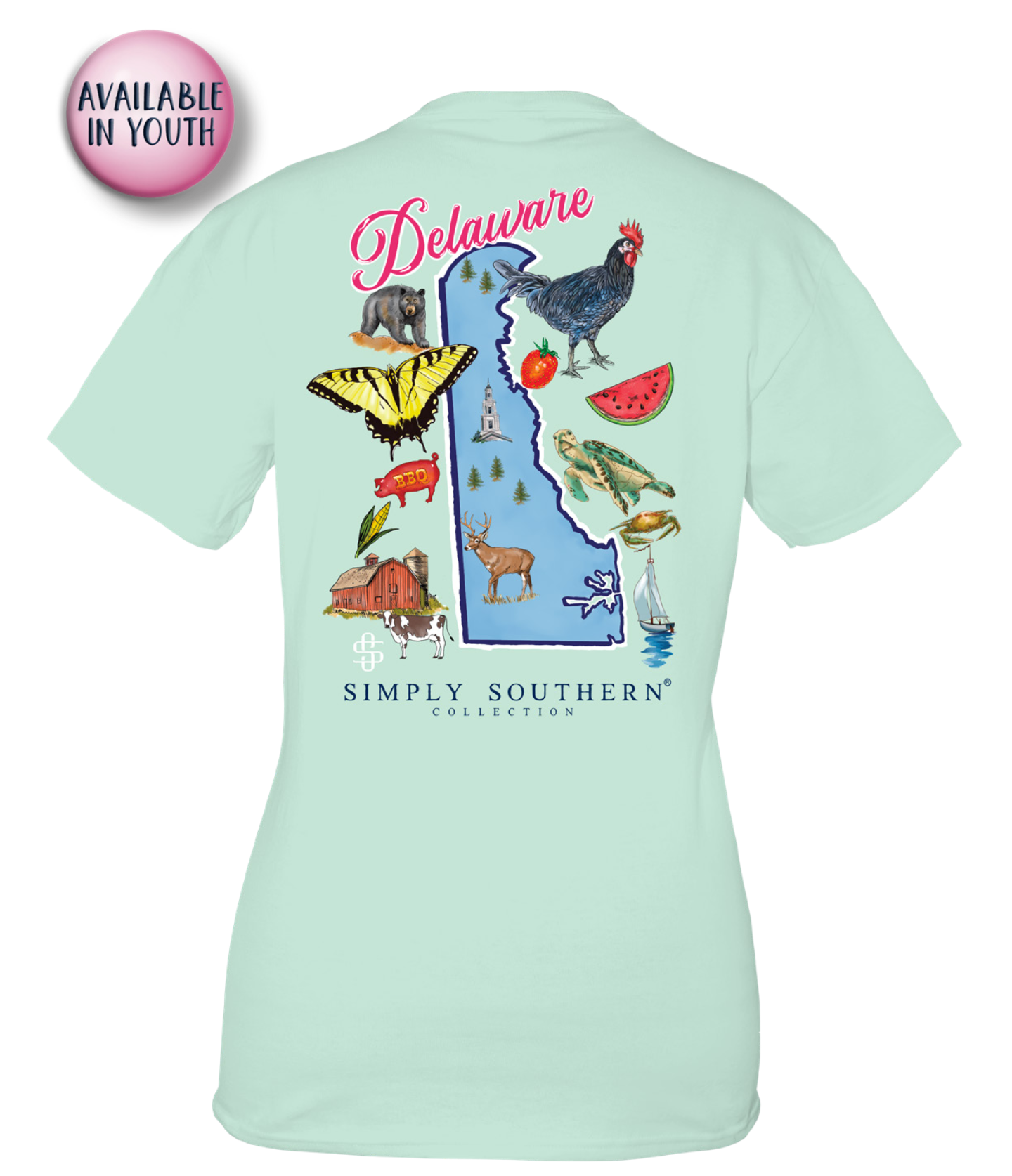 Youth Delaware State Short Sleeve Tee by Simply Southern
