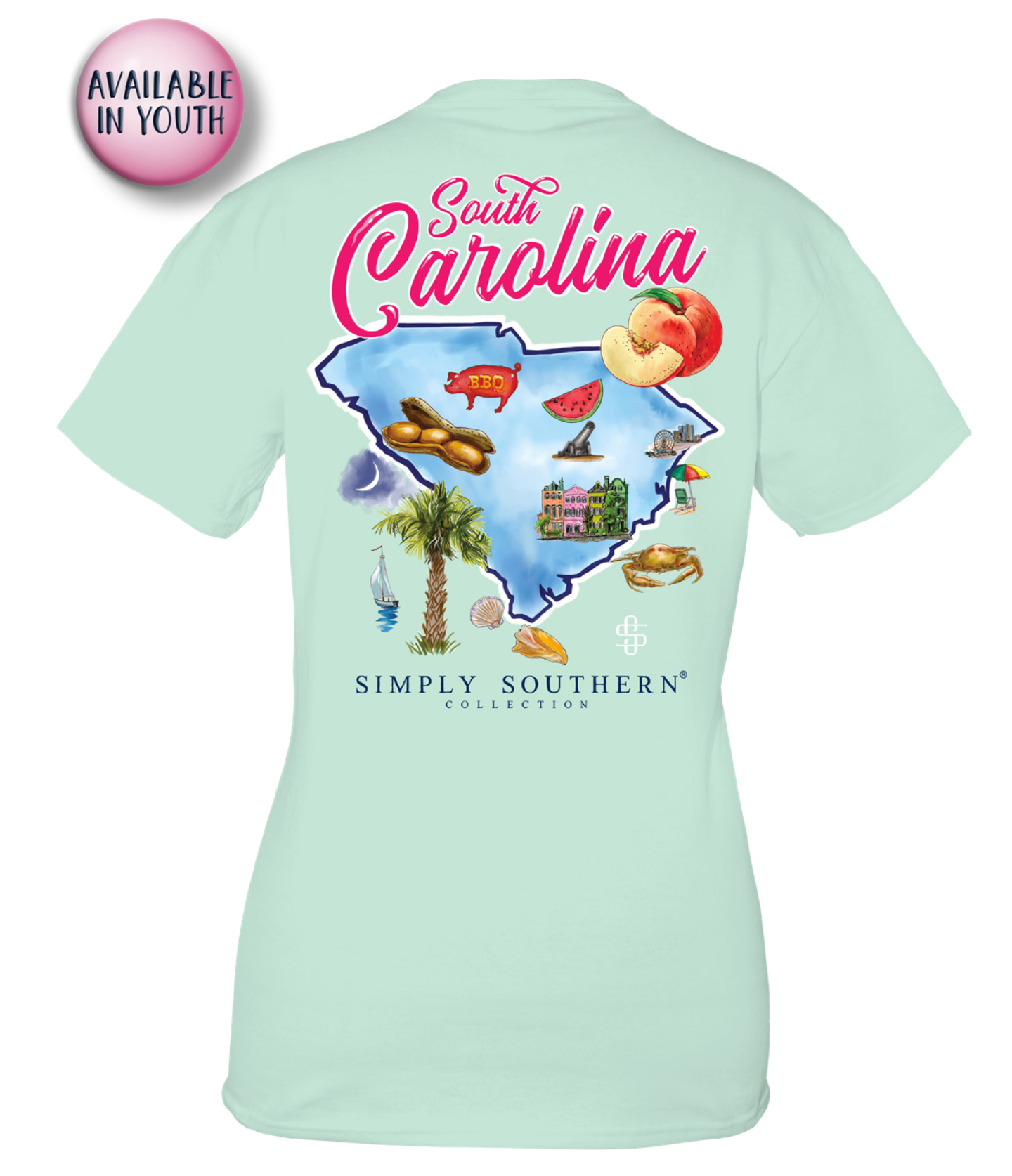 Youth South Carolina State Short Sleeve Tee by Simply Southern