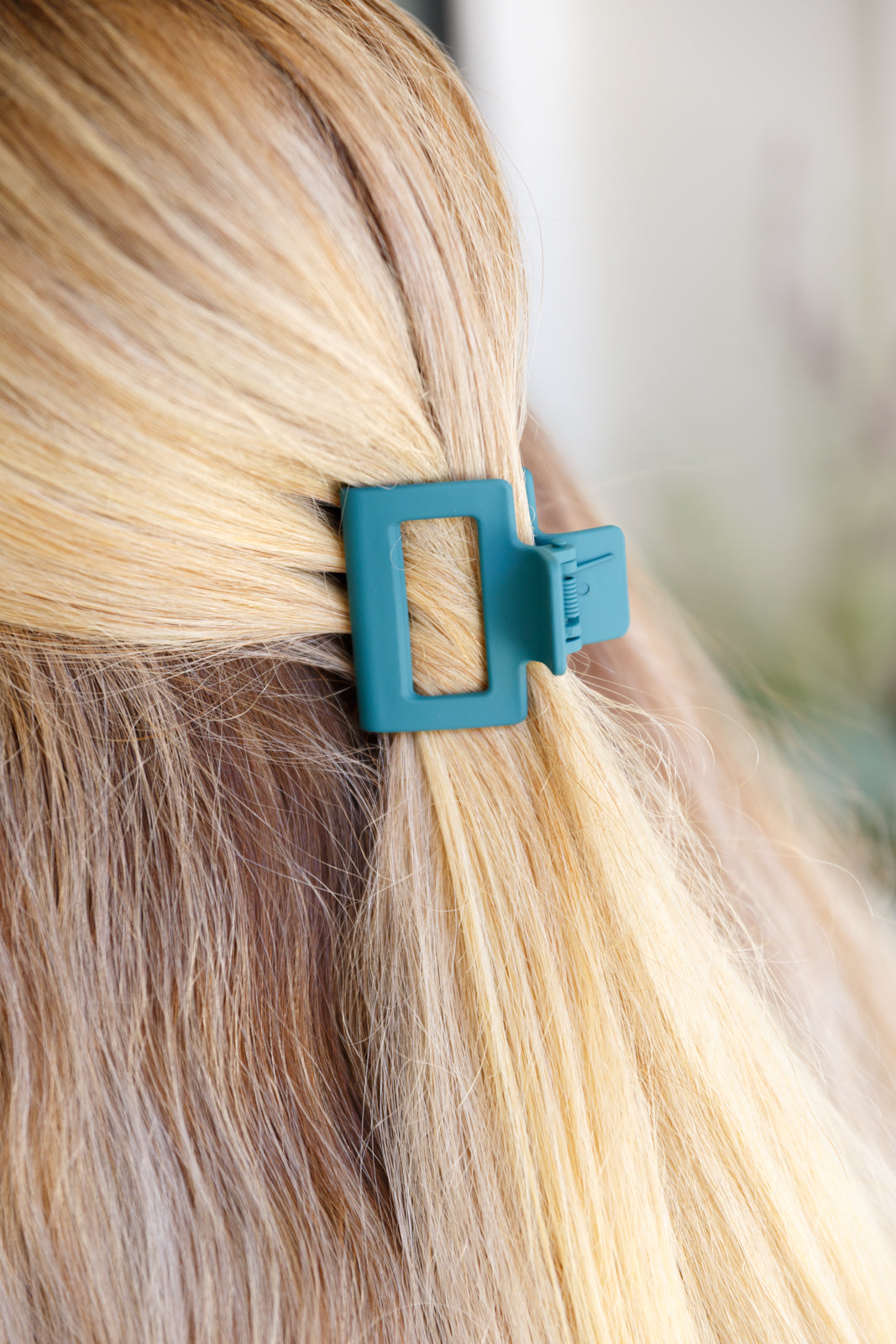 Small Square Claw Clip in Matte Teal (Ships in 1-2 Weeks)