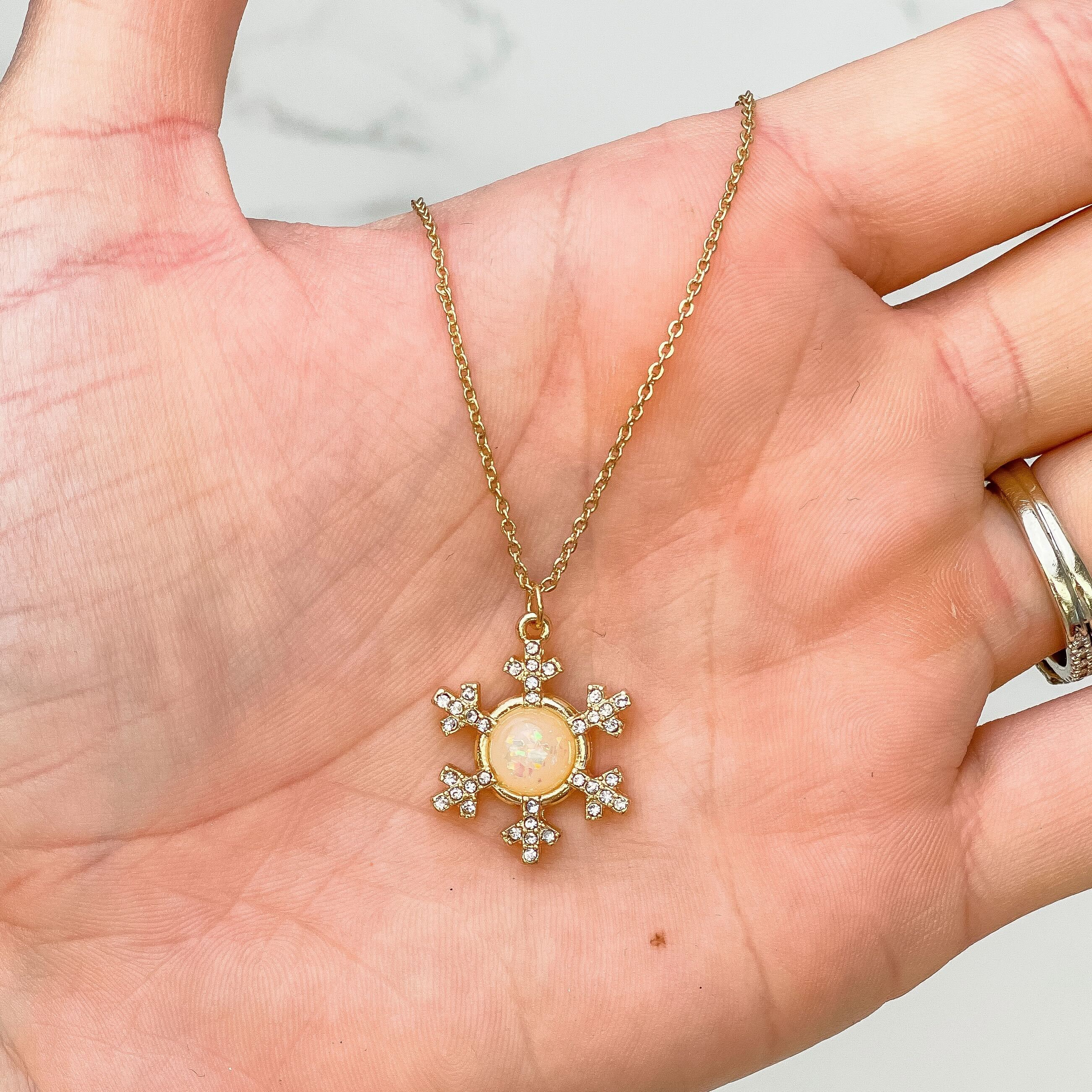 Snowflake Opal Pendant Necklace