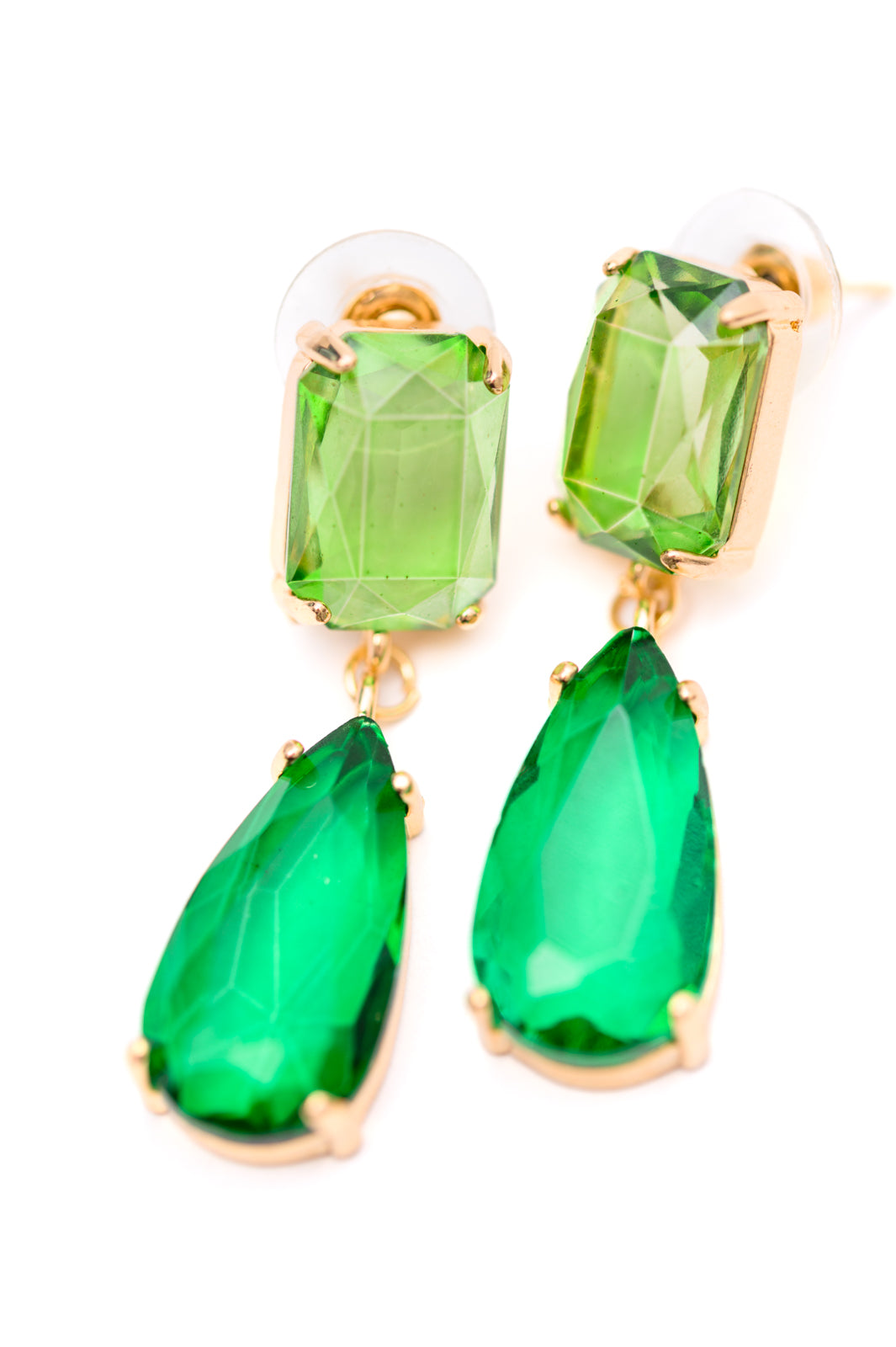 Sparkly Spirit Drop Crystal Earrings in Green (Ships in 1-2 Weeks)