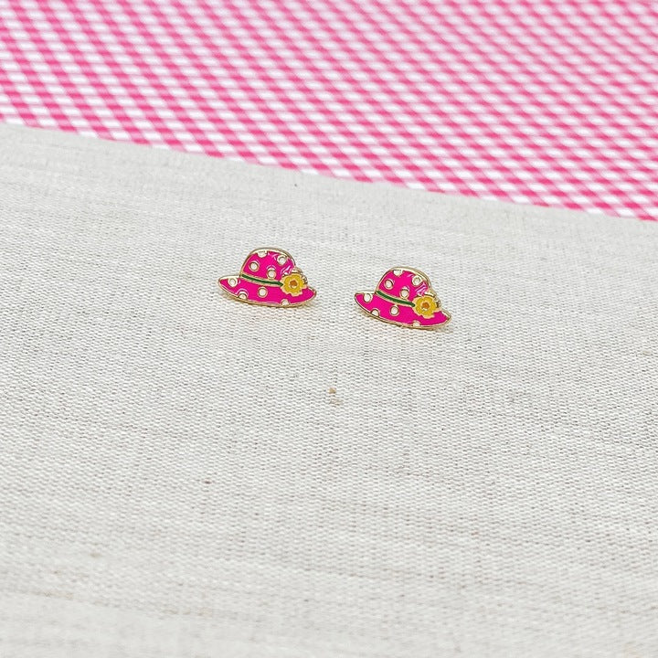 Spotted Sun Hat Signature Enamel Studs by Prep Obsessed