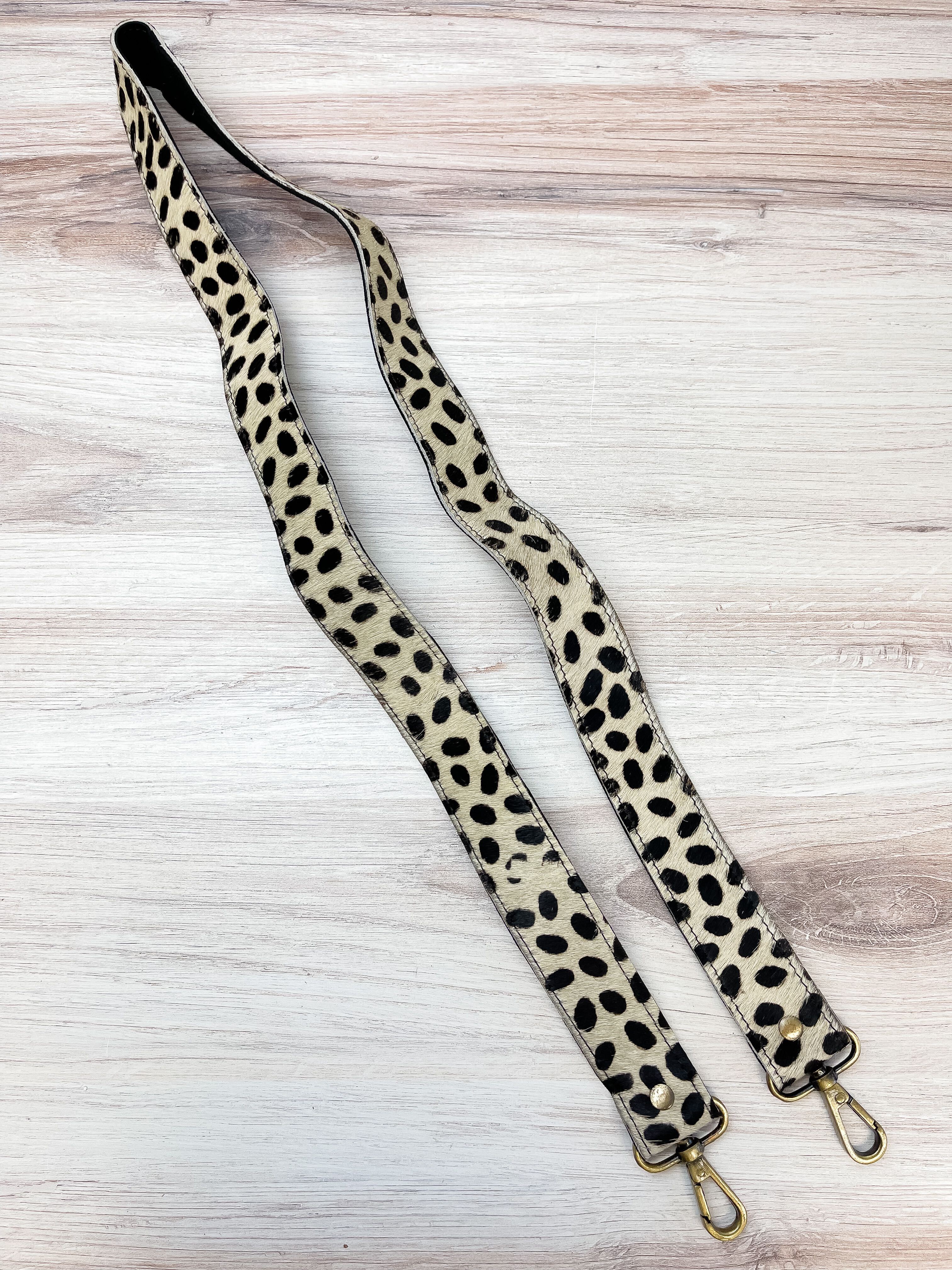 Textured Cowhide Purse Strap - Spotted