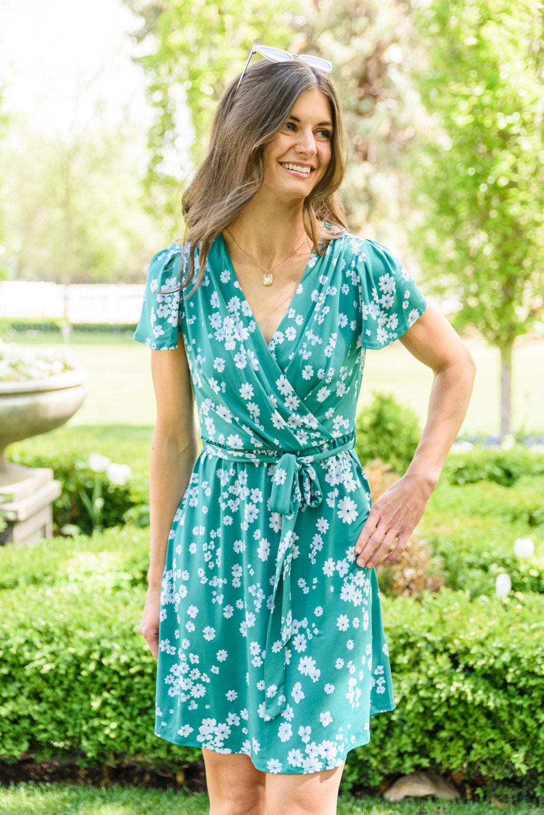 preppy dresses Give Your All Green Floral Dress Shop the Mint