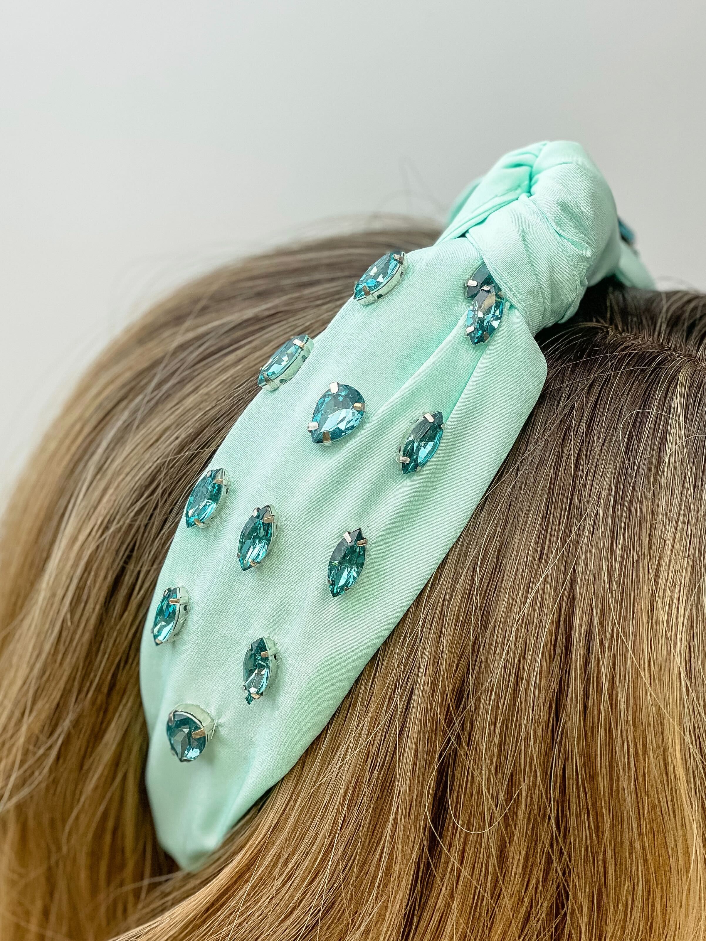 Top Knot Jewel Headband - Mint