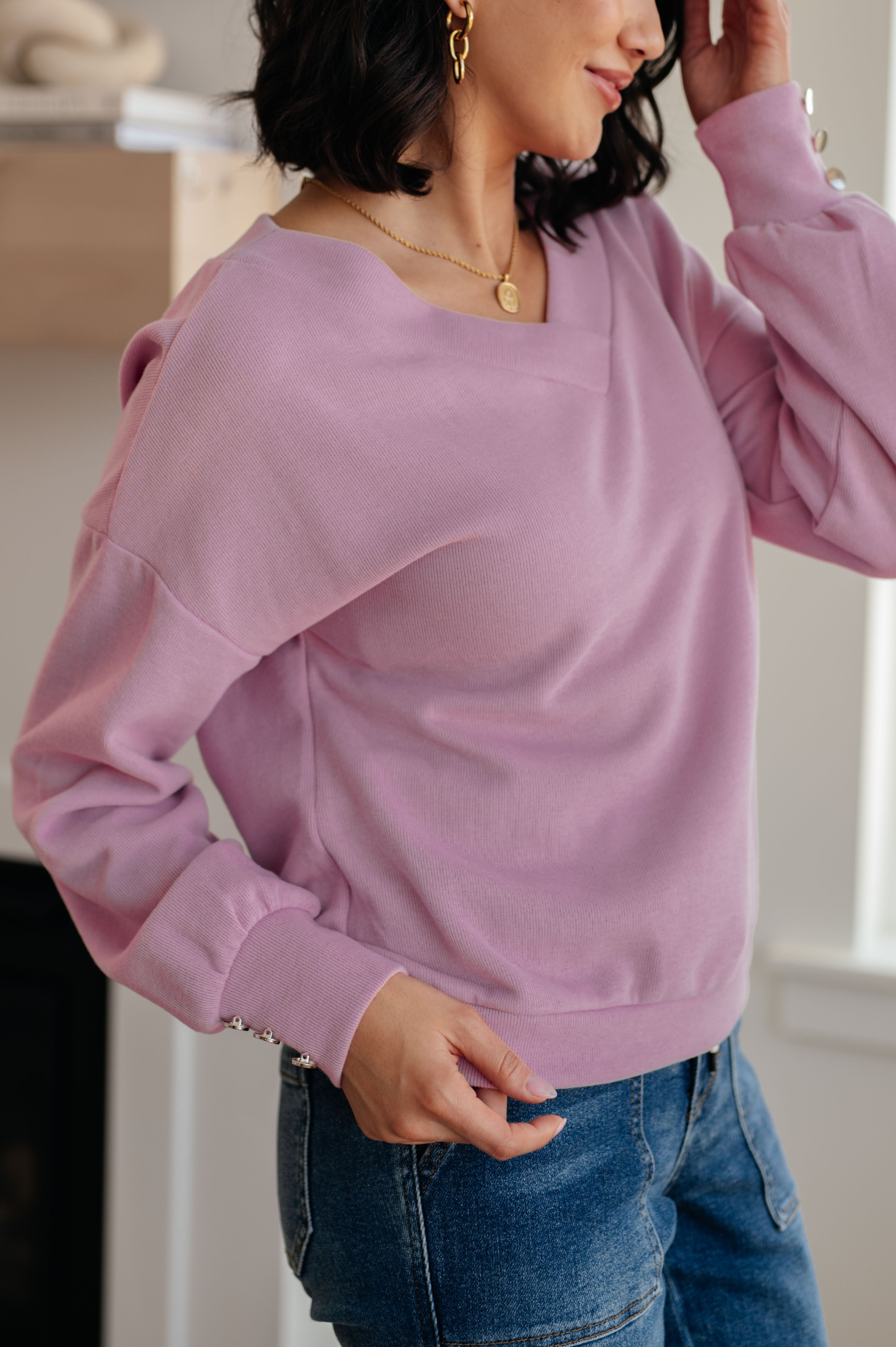 Totally Verified Long Sleeve V-Neck Top (Ships in 1-2 Weeks)