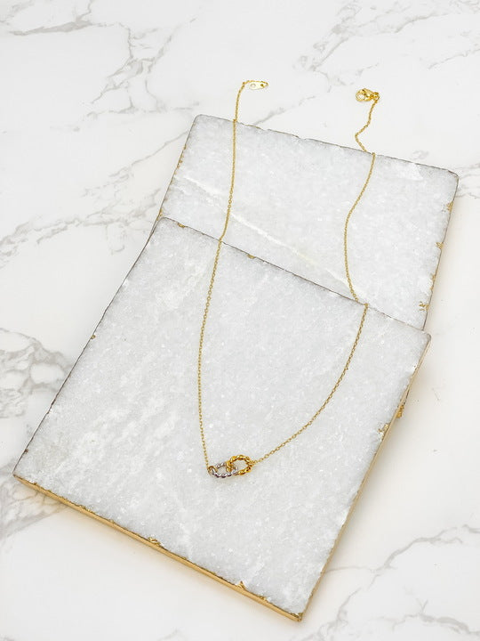 Two-Tone Gold Dipped Dainty Chain Necklace