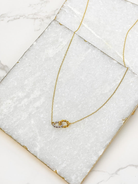 Two-Tone Gold Dipped Dainty Chain Necklace