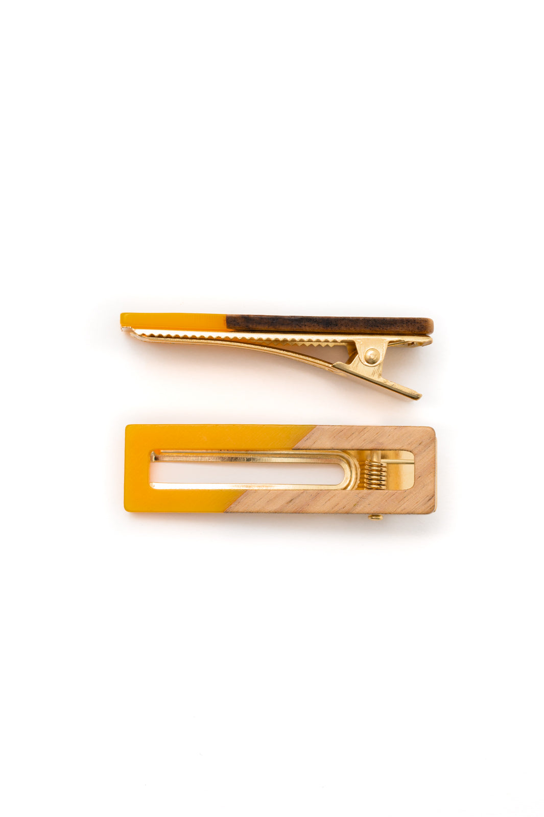 Two Tone Hair Clip Set in Yellow (Ships in 1-2 Weeks)