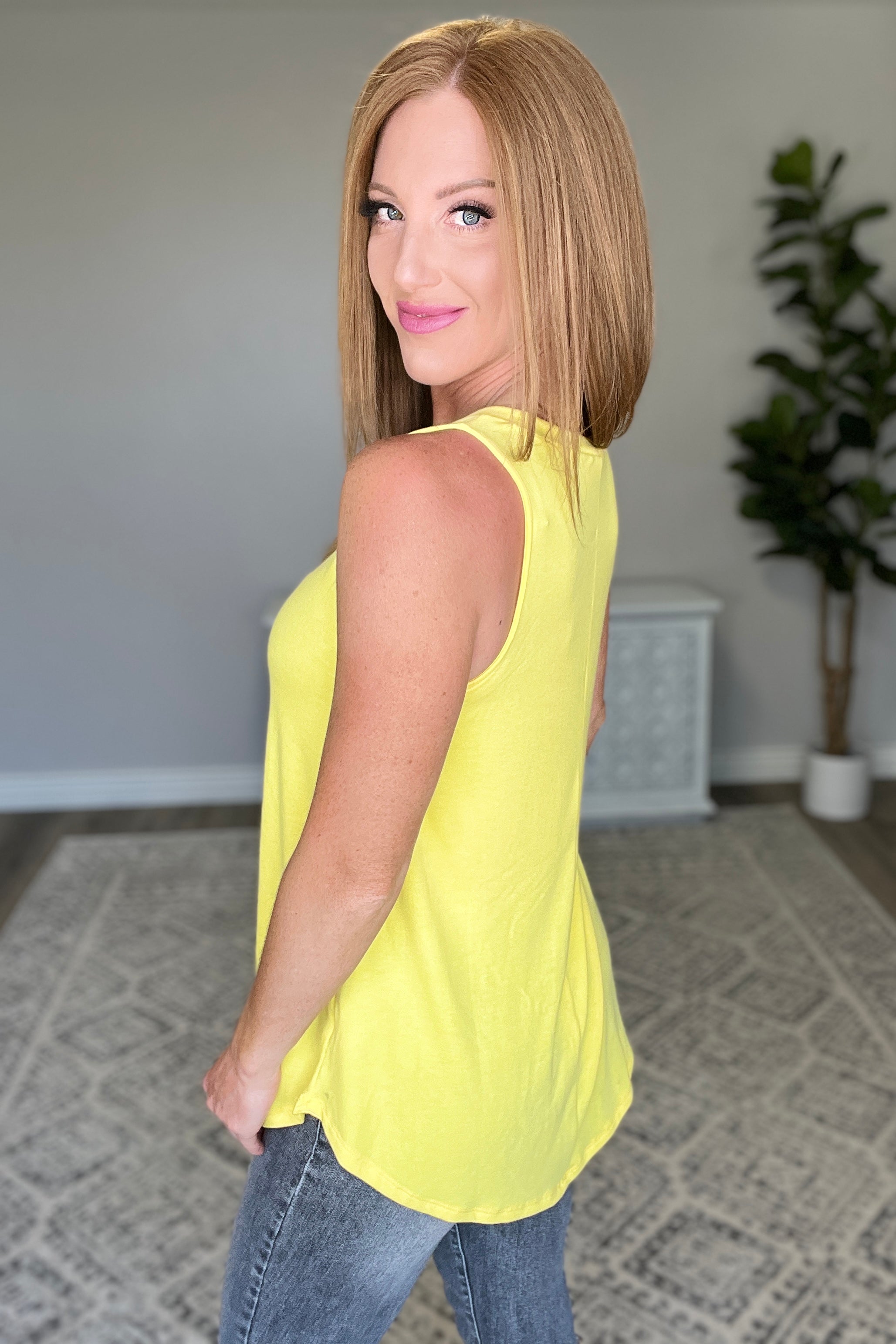 V-Neck Sleeveless Top in Yellow (Ships in 1-2 Weeks)