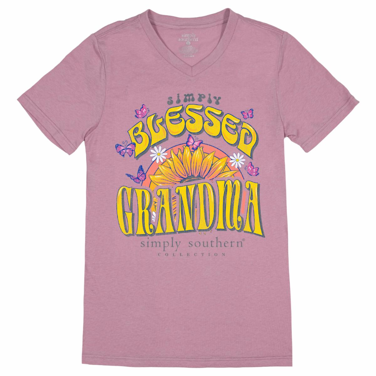 'Simply Blessed Grandma' Short Sleeve V-Neck Tee by Simply Southern