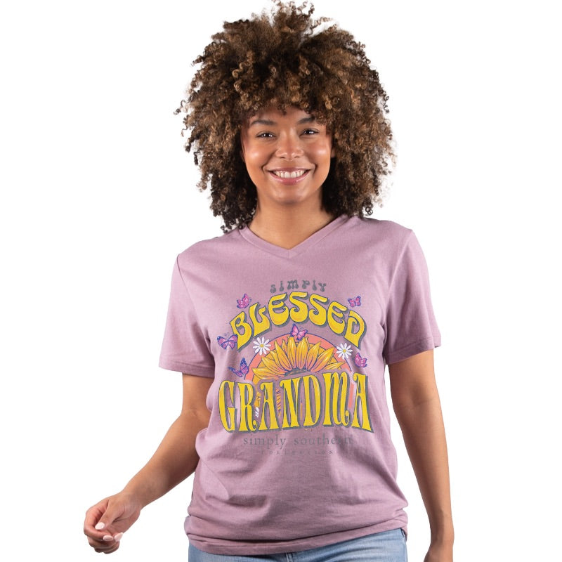 'Simply Blessed Grandma' Short Sleeve V-Neck Tee by Simply Southern