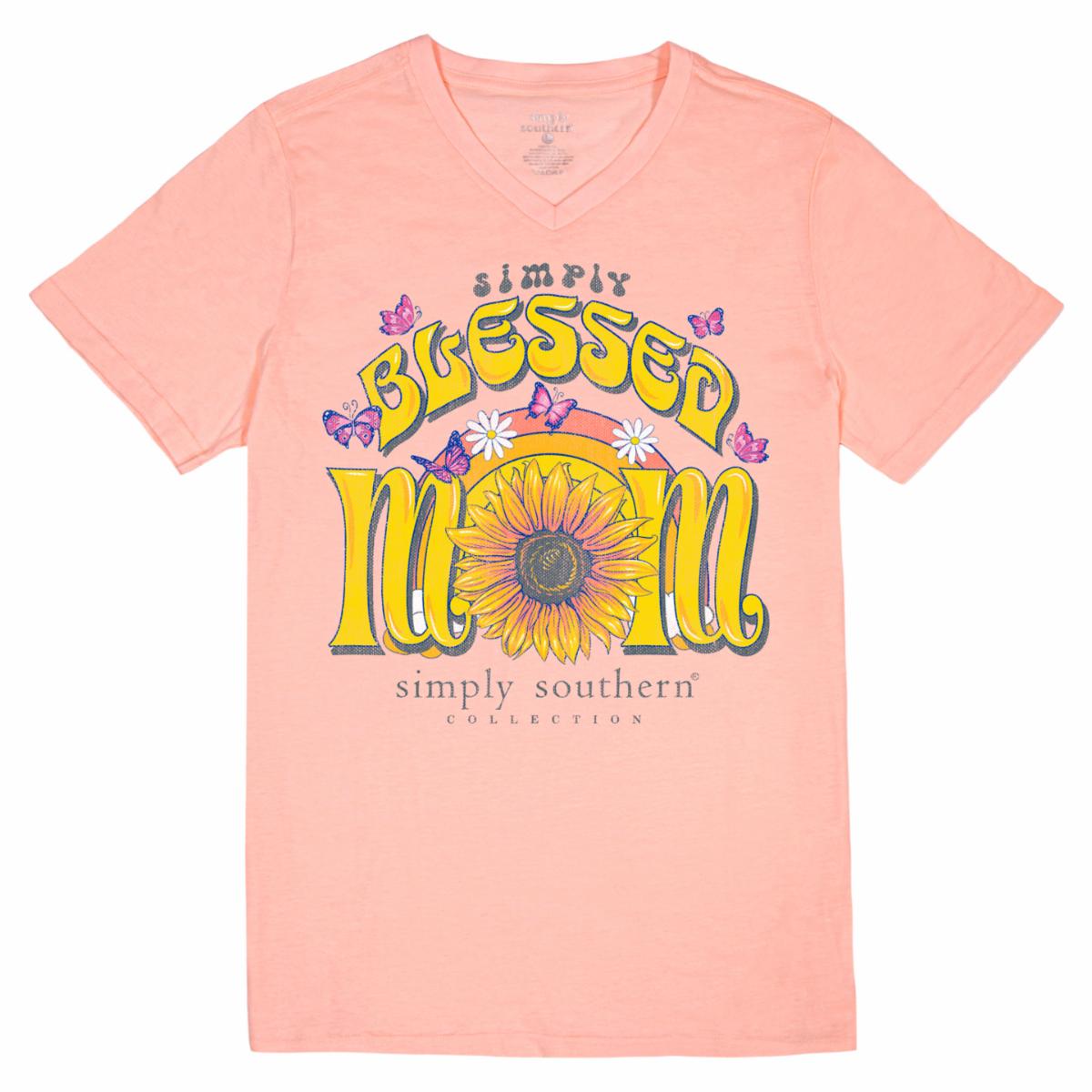 'Simply Blessed Mom' Short Sleeve V-Neck Tee by Simply Southern