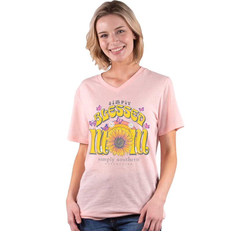 'Simply Blessed Mom' Short Sleeve V-Neck Tee by Simply Southern