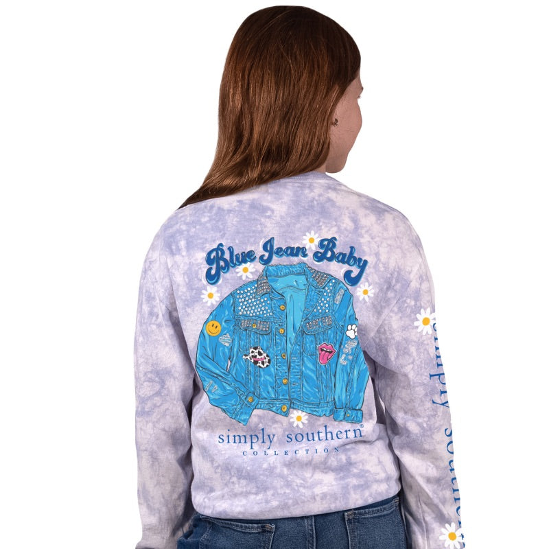 Youth 'Blue Jean Baby' Tie Dye  Long Sleeve Tee by Simply Southern