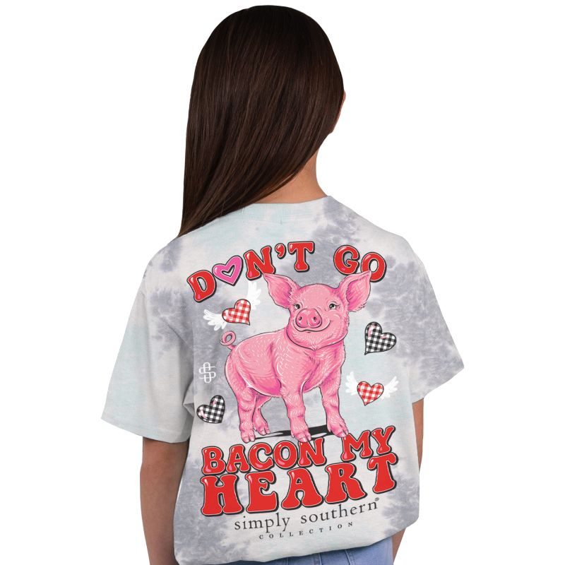Youth 'Don't Go Bacon My Heart' Tie Dye Short Sleeve Tee by Simply Southern