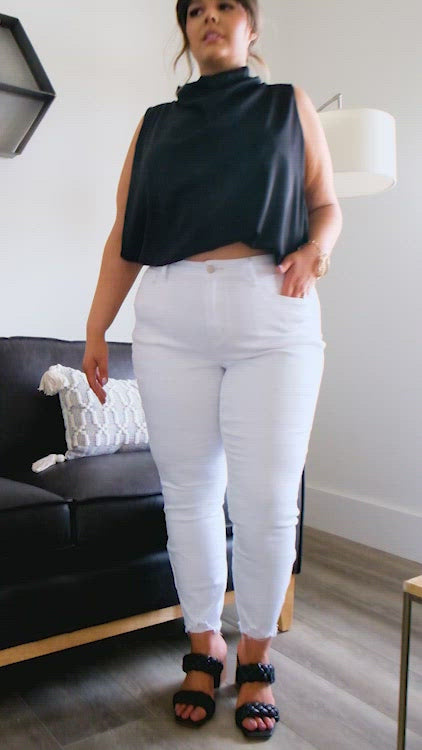 Lauren Hi-Waisted White Skinny Jeans by Judy Blue